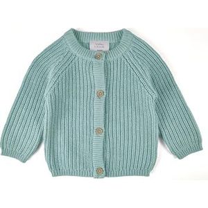 Stellou & friends Gebreid vest voor meisjes en jongens, hoogwaardige babykleding van 100% katoen, I V, Pistachio Green, 50/56 cm