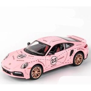 Simulatie legering modelauto Voor Porsches 911 1:24 Legering Sportwagen Model Diecasts Metalen Speelgoed Auto Model Sound Collection Gift (Color : Pink)
