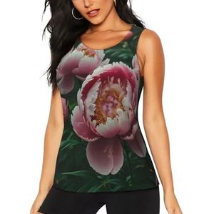 Peony Sport Gym Vest Top voor Vrouwen, Sneldrogend Ronde Hals Mouwloos T-Shirt Atletisch Workout Vest Lichtgewicht Yoga Tee Shirt Zomer Ademend Tank Tops, 3 D, S