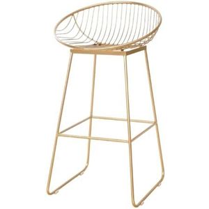 Keuken Kruk Nordic Gouden Ijzeren Barstoelen Creatieve Café-barkrukken Eenvoudige Casual Metalen Stoelen Eenvoudige Barstoelen Barkruk Hout(Gold,A)