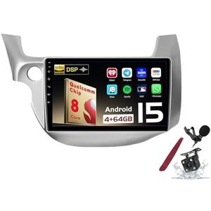 Android 15 Autoradio Sat Navi voor H-onda Fit Jazz (2007-2013) 9 Inch Touchscreen Multimedia Speler met Draadloze Carplay GPS Navigatie FM RDS Bluetooth 5G-WiFi SWC DSP,M120s