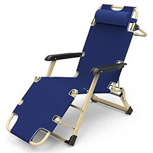 GEIRONV Liggende Zero Gravity-stoelen,voor Patio Terrasplanken Tuinen Camping Draagbaar Opvouwbaar Kantoor Lunchpauze Ligstoel 1 Stuk Fauteuils (Color : Blue, Size : 52x97x95cm)