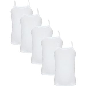 TupTam Meisjes Spaghetti Onderhemd Tops 5 Pack, Wit, 110-116