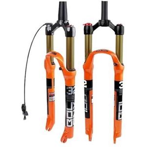 Fietsvorken 1 stuk fietsvork oranje MTB fiets voorvering recht/taps toelopend RL/LO 26/27,5/29 inch magnesiumlegering QuickRelease Mtb vorken (kleur: 26 taps toelopende afstandsbediening)