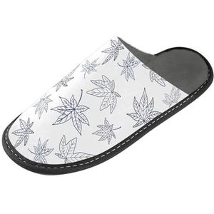 LI ZHI XIN Volwassen Pluche Slippers Dames Flanel Warme Huis Schoenen Met Antislip Mens Indoor Slippers Met PVC Zool Maat 4-11 Herfst Bladeren Esdoorn Bladeren, Meerkleurig, 4/5 UK