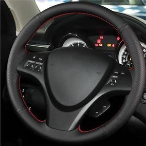 Stuurhoes Handgestikte Antislip Leren Autostuurhoes Voor Suzuki Voor Kizashi 2010-2015 Auto-onderdelen Stuurhoes van leer(Rode lijn)