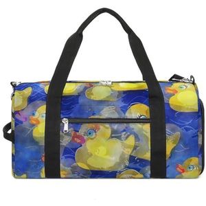 Gele Rubber Eenden Reizen Gym Tas met Schoenen Compartiment En Natte Zak Grappige Tote Bag Duffel Bag voor Sport Zwemmen Yoga