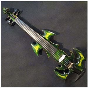 Viool Instrument Groen Massief Houten 5-snarige 4/4 Elektrische Viool Muziekinstrument Ebbenhouten Onderdeel Met Kofferboog