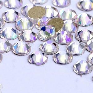 2088 DIY kristal nageldecoraties zonder hotfix, 8 grote en 8 kleine strass steentjes, platte achterkant, plaknagels voor nagelkunst, maanlichtpaars, SS16-1440 stuks