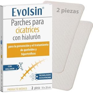 Evolsin Littekenpleister met hyaluronzuur en patroonroniek: voor operationele littekens, keizersnede, keloïden en hypertrofische littekens, ondersteunt de huidbarrière