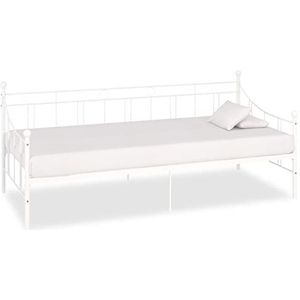AUUIJKJF Bedden & Accessoires Daybed Frame Wit Metaal 90x200 cm Meubels
