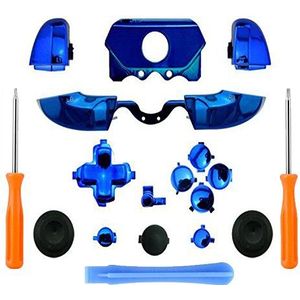 Bumpers Triggers Knoppen DPad LB RB LT RT Knoppen & T6 T8 Schroevendraaiers & Crowbar Voor Xbox One Elite Controller 3.5mm (Chroom Blauw)
