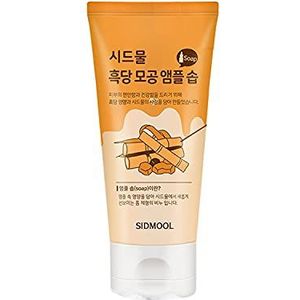 SIDMOOL, Black Sugar PORE Ampoule Soap, 100 ml, reiniging en poriën, vochtinbrengend, Koreaanse cosmetica, K-beauty, dagelijkse verzorging