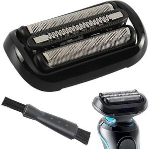Braun Series 5/6 53B vervangende scheerkop, elektrisch scheerapparaat, zwart, folie, adaptief roestvrij stalen gaas, reinigingsborstel inbegrepen, batterij aangedreven, Unisex-volwassenen