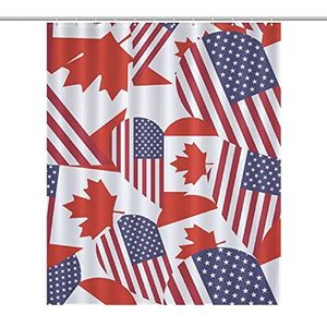 Canadese Amerikaanse Vlag Hart Grappige Badkamer Douchegordijnen Waterdichte Decoratieve Gift Voor Badkamer Thuis Slaapzaal