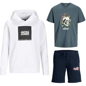 JACK & JONES Junior T-shirt voor kinderen, jongens, sweatshirt, hoodie, sweatshirt, hoodie, T-shirt, 3, 4, 6 stuks, Pakket van 3 #03, 164