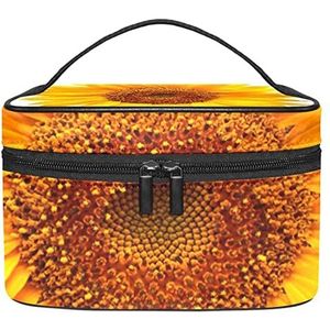 Zonnebloem make-up organizer tas, reismake-up tas organizer case draagbare cosmetische tas voor vrouwen en meisjes toiletartikelen, Meerkleurig, 22.5x15x13.8cm/8.9x5.9x5.4in