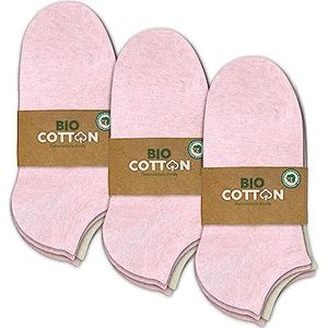 mehrstrumpf 8/12 paar kinderen 100% biologische teelt sneakersokken zonder naad huidvriendelijk katoen (model: Biolivia), 12 paar (Multi-Pink), 27-30