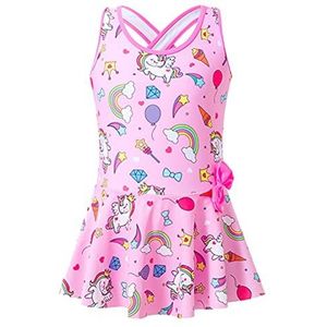 MZSYLK Badmode meisjes eendelig zwemkostuum eenhoorn schattig kinderbadpak dikke riem