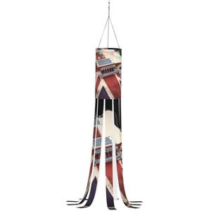 Gitaar Britse Vlag Print Halloween Ghost Windzak Halloween Windzak Vlag Outdoor Opknoping Decor Met Led Verlichting Voor Yard Veranda Patio 40 In Een Size