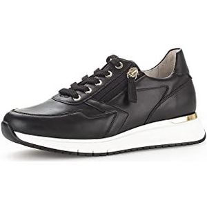 Gabor Low-Top sneakers voor dames, lage schoenen, comfortabele extra breedte (H), Zwart 57, 38.5 EU Breed