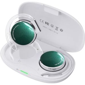 Bluetooth-hoofdtelefoon V5.3 met clip, draadloos, on-ear met ademlicht, 4 microfoons, comfortabele pasvorm en haak