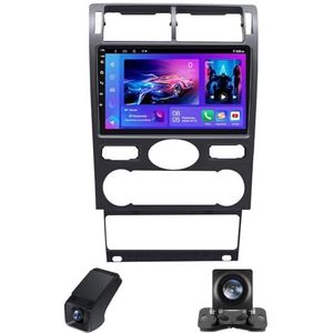 Autoradio,Android 13 geldt voor Ford Mondeo 3 2000-2007 9 inch HD touchscreen autoradio met draadloze Carplay Android Auto GPS Bluetooth FM stuurbediening Achteruitrijcamera(NF-7)
