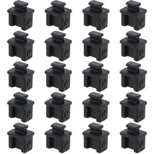 VGOL 20Pcs SFP Siliconen Beschermers Cap Poort Cover Anti Stof Poort Plug Protector Vervangen Voor Schakelaar Netwerkkaarten Router Media Converters Zwart