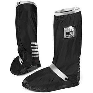 Zwart met reflecterende band hoge regenoverschoenen (Shoe Cover) van Perletti M