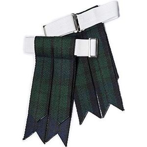 UMAM Kilt Flashes voor mannen met heavy gesp adapters, effen & tartan kilt sok flashes., black watch 008flbu, One Size