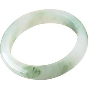Natuurlijke Jade Bangle voor Vrouwen, Good Luck Feng Shui Armband Groen Wit Jade Armband Bangle, Eén maat, Agaat