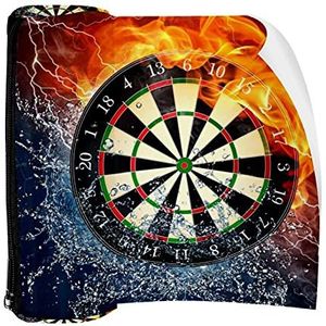 Etui Pen Tas Houder met Rits Munt Organizer Tassen Make-up Cosmetische Pouch voor Vrouwen Tiener Meisjes Jongens Kinderen, Water en Vuur Dart, Meerkleurig, Compact