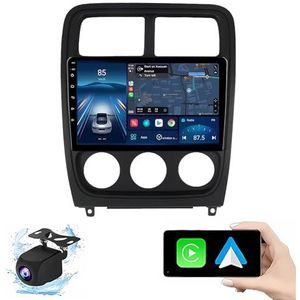 Android 14.0 2 Din Autoradio 9"" Touchscreen Auto Stereo voor Dodge caliber 2009-2013 met Draadloze Carplay Android Auto GPS navigatie AHD Omgekeerd beeld Stuurwielbediening(P5(6G+128G))