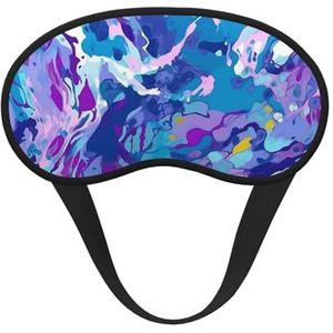 Slaapoogmasker voor dames en heren, zacht, comfortabel slaapmasker, verduisterend, slaapoogbedekking voor reizen, yoga, dutje, werk, paars en blauw, gemengd patroon