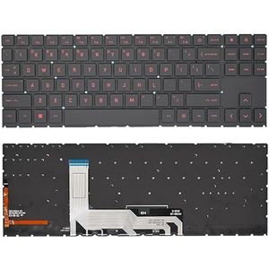 Amerikaans Spaans laptoptoetsenbord voor Omen 15-EN 15-EN0013DX 15-EN0023DX voor AMD RGB kleurrijk verlicht(US Red Word light)