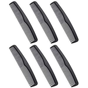 Shapenty 7 Inch Klassieke Zwarte Plastic Haar Kam Pocket Mannen Baard Snor Kam Bulk Voor Kappers Grooming En Styling, 6 STKS