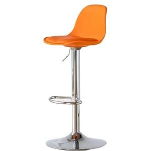 Barkrukken Keukenkrukken In Hoogte Verstelbare Barkruk PU-leer Stalen Tegenhoogte, Moderne Hoge Kruk Met Voetsteun, 360 ° Draaibare Barstoel Barstoelen Hoge Krukken(Orange)