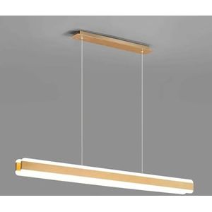 TONFON Lineaire kroonluchter metalen strip hanglamp met geborstelde gouden afwerking, moderne LED-plafondlamp for keukeneiland woonkamer slaapkamer nachtkastje eetkamer hal hanglamp (Color : Tricolor