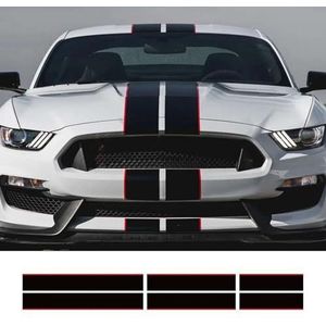 KUSQCRGA 3 stuks autostickers, geschikt voor Ford Mustang GT500 GT350 GT, grafische strepenset, vinyl hoes, motorkap, dak, staartdecoratie, sticker