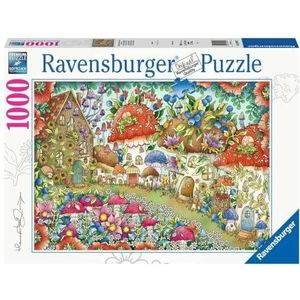 Ravensburger Puzzle - Niedliche Pilzhäuschen in der Blumenwiese - 1000 Teile