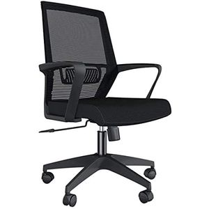 Computerstoel Thuiskantoorstoel Baasstoel Taille-beschermde Draaistoel Rugleuning Kantoor Ergonomische Bureaustoel (Color : Black)