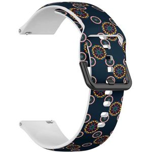 Compatibel met Fossil Women's Gen 5E 42mm / Gen 6 42 mm, Fossil Venture Gen 4 HR/Gen 3 Vrouwen Mannen, 18 mm (Vintage Decoratief Blauw) 18 mm Zachte Siliconen Sportband Armband Armband, Siliconen,