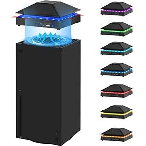 Raryars Koelventilator voor Xbox-serie X Silent Absorb Fan Cooler met 3 USB-poort en Xbox Series X Dust Cover Turbo Temperatuurregeling Ventilator Extern koelsysteem