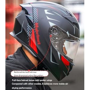Modulaire Bluetooth-Helm Met Lensbasis Met Snelsluiting En EPS-Demping Systeemhelm Met Klikgesp DOT/ECE Goedgekeurd Voor Racen Voor Volwassen Mannen En Vrouwen 12,XXL(60-63CM)