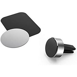 Hama Universele autohouder ""Magneet Alu"" (voor alle smartphones en tablets, ventilatiesleuf, gewicht 52 g) zwart/grijs