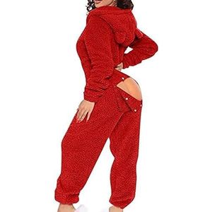 Onesie - Rood - Jumpsuit - Met Capuchon - Nachtkleding
