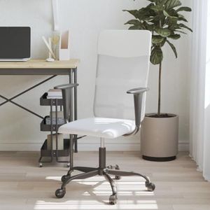 TEKEET This Item - Bureaustoel in hoogte verstelbaar wit gaas stof en kunstleer - Nice