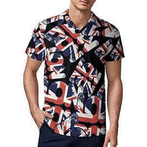 I Love London UK Flag Heren Golf Polo-Shirt Zomer T-shirt Korte Mouw Casual Sneldrogende Tees L