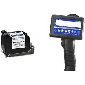 Handbediende Inkjetprinter, 12.7mm T-shirts Draagbare Printer, QR Bar Batch Code Datum Nummer Logo Vervaldatum, Handheld Inkjet Printer Label Kantoor Slim Sneldrogend Printen (Color : With 2 ink, Si