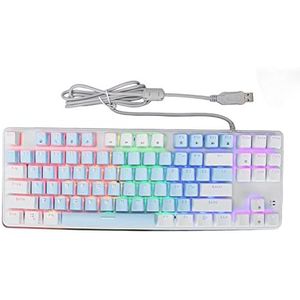 Computertoetsenbord 4 Helderheidsniveaus Schaduwbestendig Gaming Mechanisch Toetsenbord RGB-achtergrondverlichting voor Laptop (Blauw Wit)